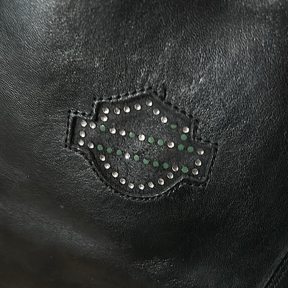 Harley-Davidson Sexy Black Leather Wedge Heel Moto Boots Shoes **Size 8**🔥🔥 - Picture 10 of 10